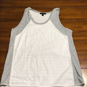 J.crew grey and white top with blue sequence